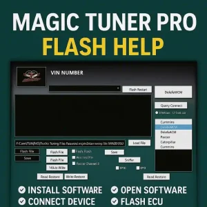 MAGIC TUNER PRO 2023 V3 Advanced ECU Flash Tool for Trucks | Full Vehicle Diagnostics & Tuning Software for Professionals