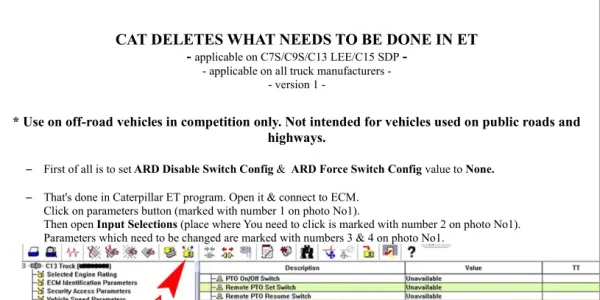FOR CAAT C7S/C9S/C13 LEE/C15 SDP DPF DELETES User’s Guide – Full Delete Guide !  4 Reviews