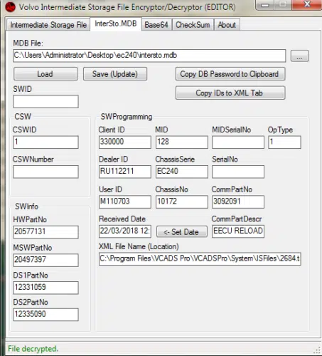 Volvos Excavator EC240B MID 128 – 20577131 – Construction Equipment Flash File